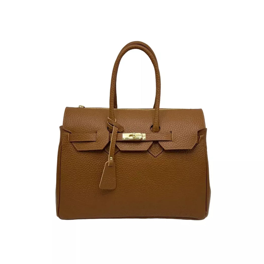 Sac à main en cuir véritable, grand format